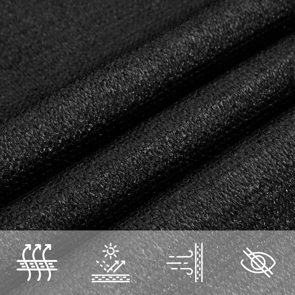 Sonnensegel 160 g/m² Schwarz 4,5x4,5x4,5 m HDPE