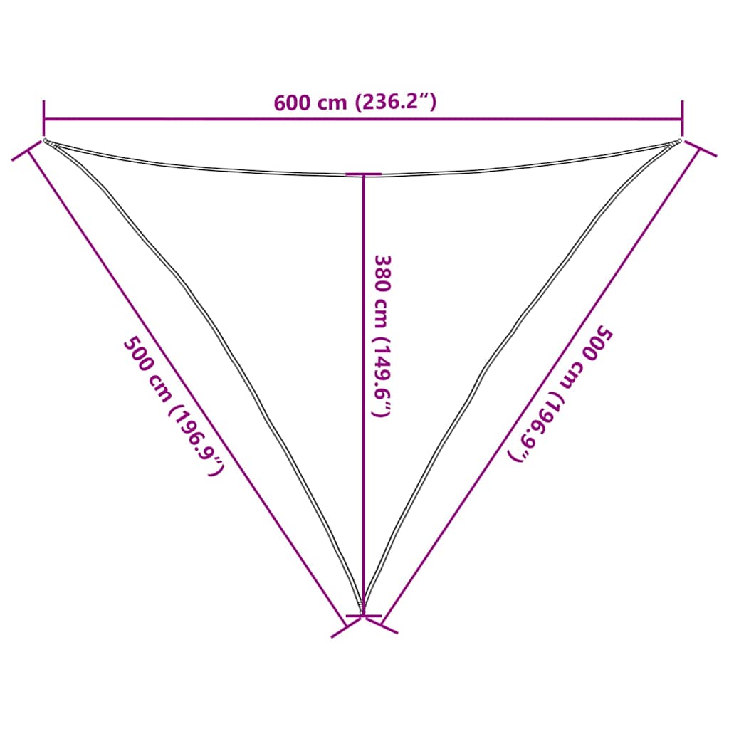 Sonnensegel 160 g/m² Schwarz 5x5x6 m HDPE