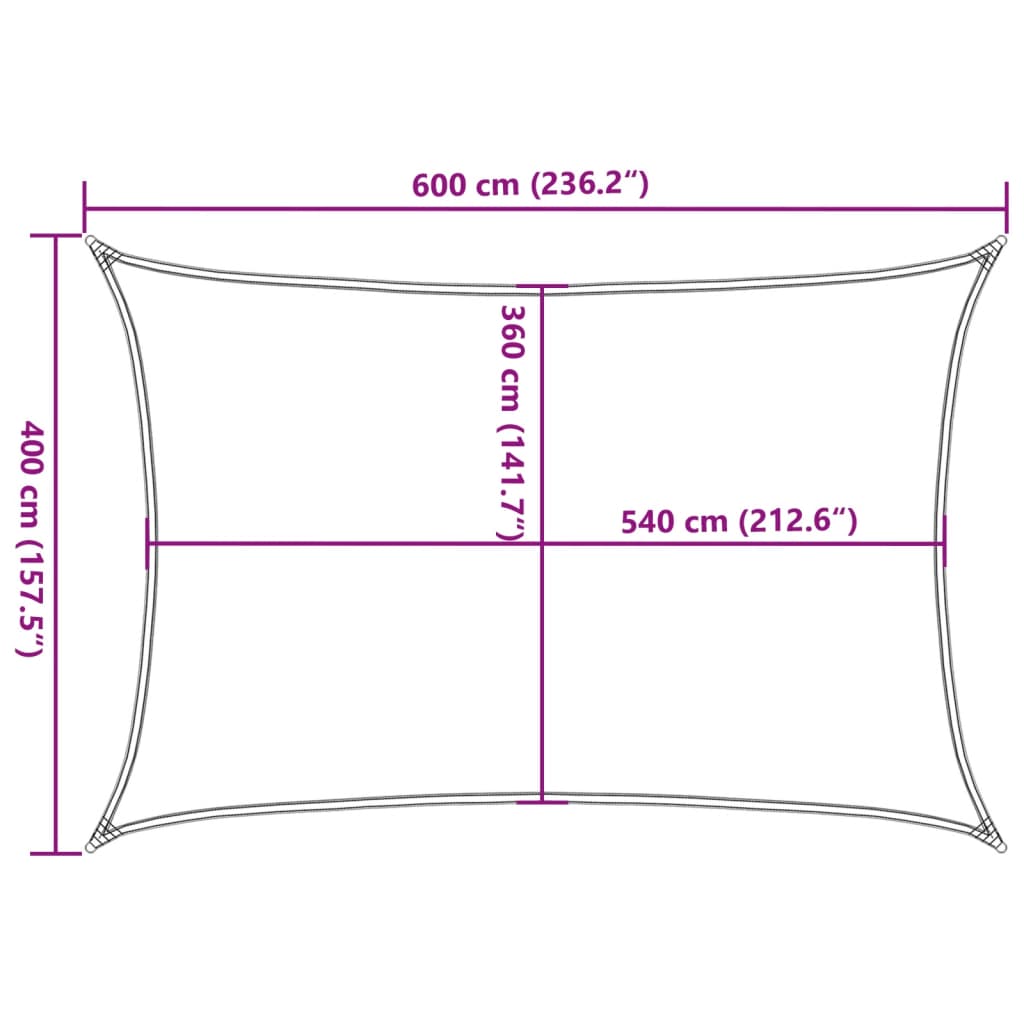 Sonnensegel 160 g/m² Braun 4x6 m HDPE