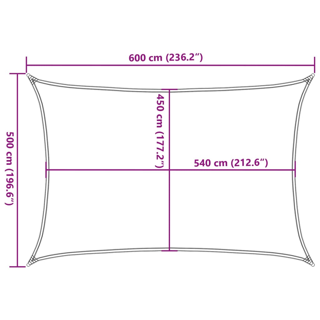 Sonnensegel 160 g/m² Braun 5x6 m HDPE