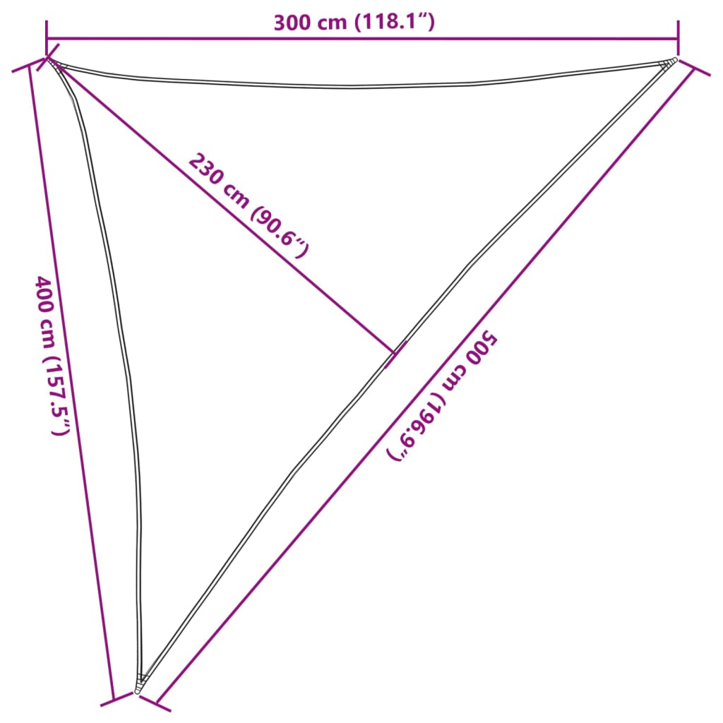 Sonnensegel 160 g/m² Braun 3x4x5 m HDPE