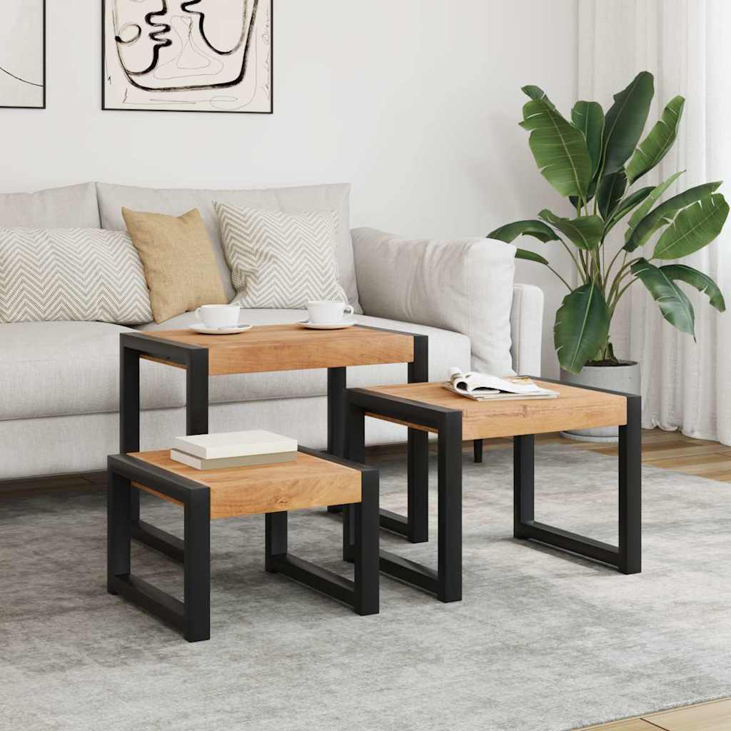 Satztische 3 Stk. Massivholz