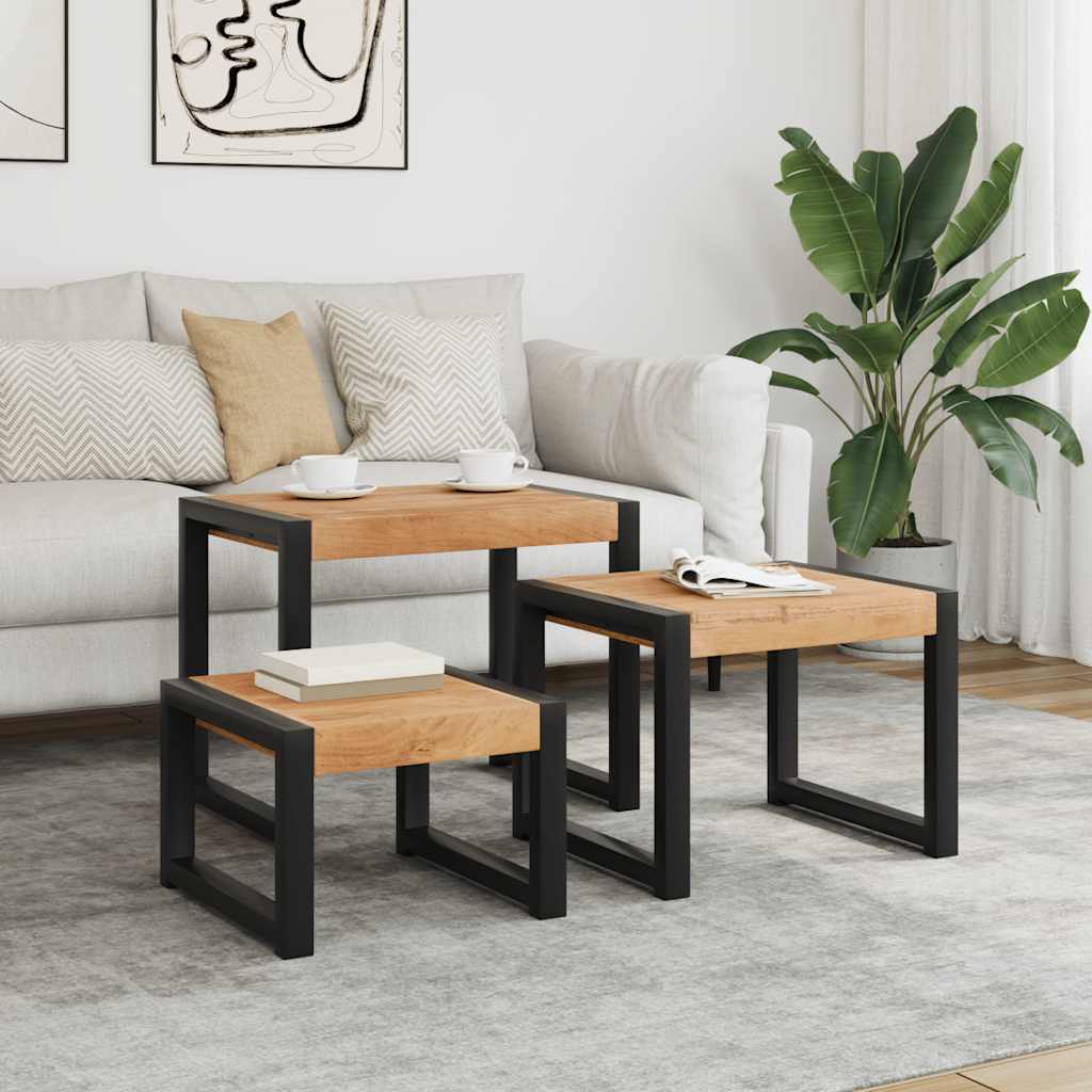 Satztische 3 Stk. Massivholz