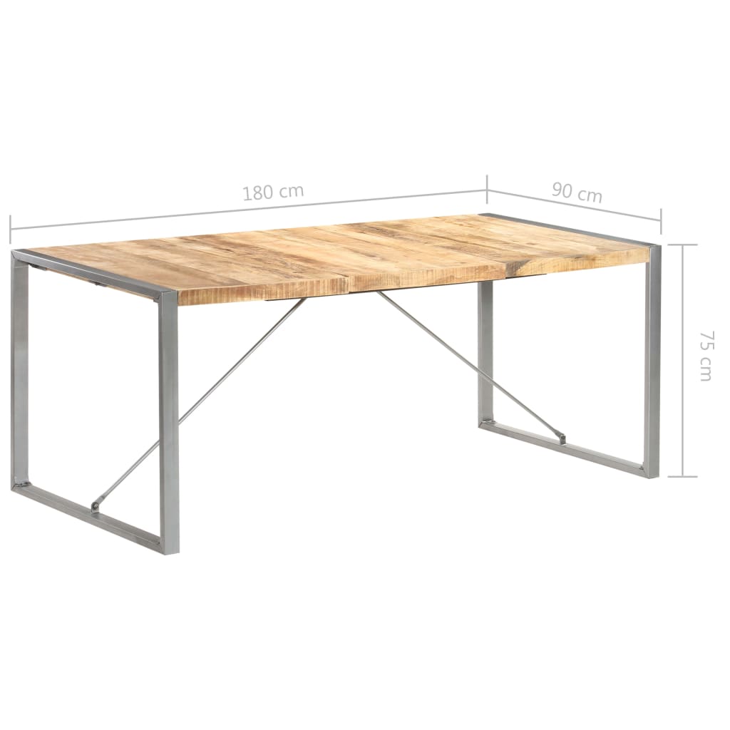 Esstisch 180x90x75 cm Raues Mango-Massivholz