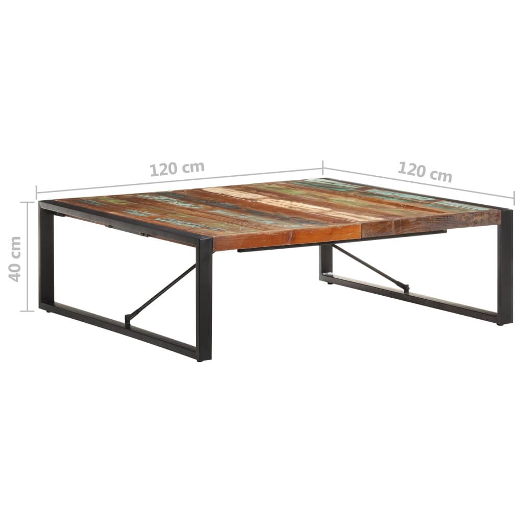 Couchtisch 120x120x40 cm Altholz Massiv