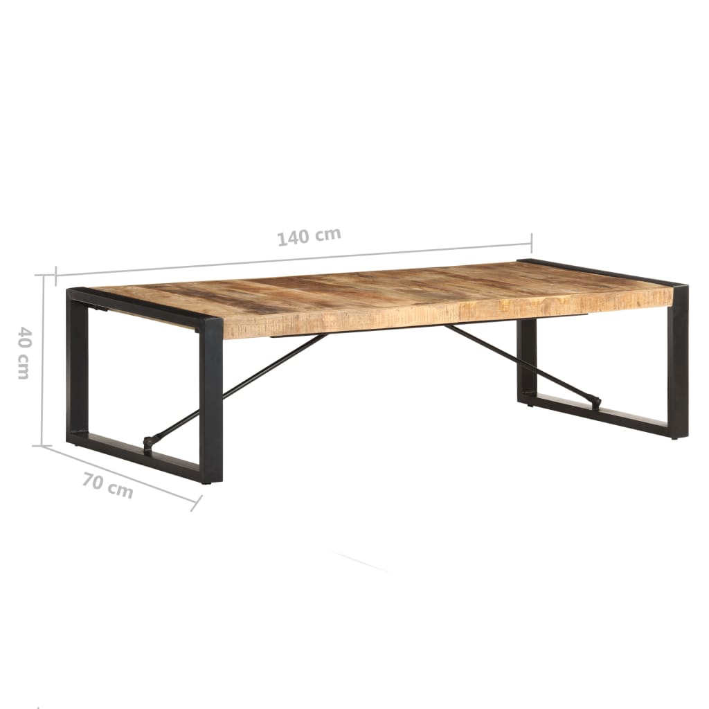 Couchtisch 140x70x40 cm Raues Mangoholz