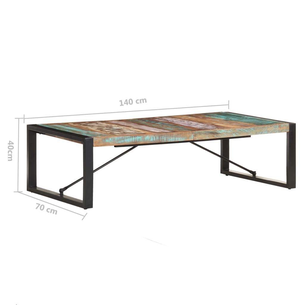 Couchtisch 140x70x40 cm Altholz Massiv
