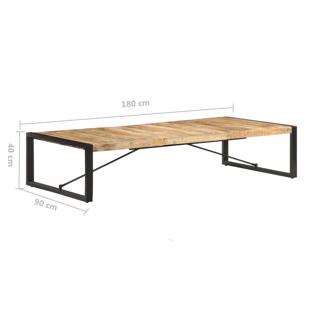 Couchtisch 180x90x40 cm Raues Mangoholz