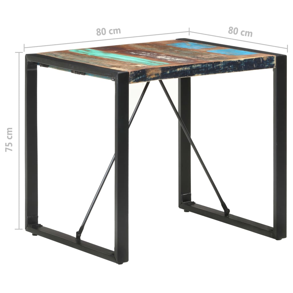 Esstisch 80x80x75 cm Altholz Massiv