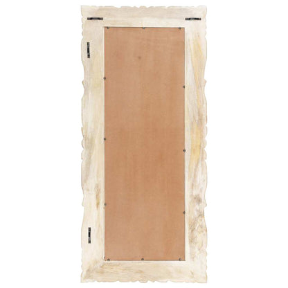 Spiegel Weiß 110x50 cm Mango Massivholz