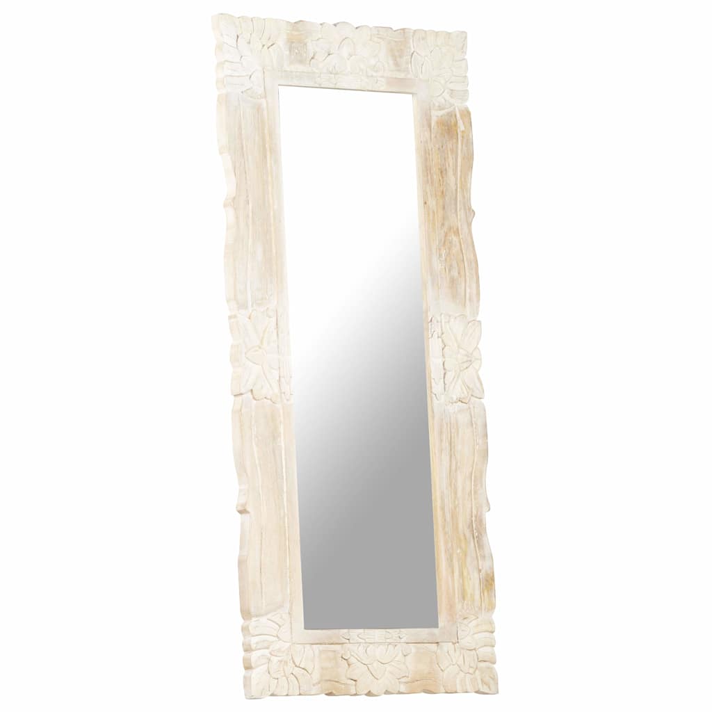 Spiegel Weiß 110x50 cm Mango Massivholz