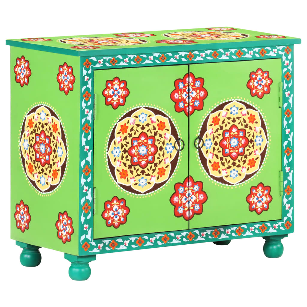 Sideboard Handbemalt Mehrfarbig 70x35x60 cm Mango Massivholz