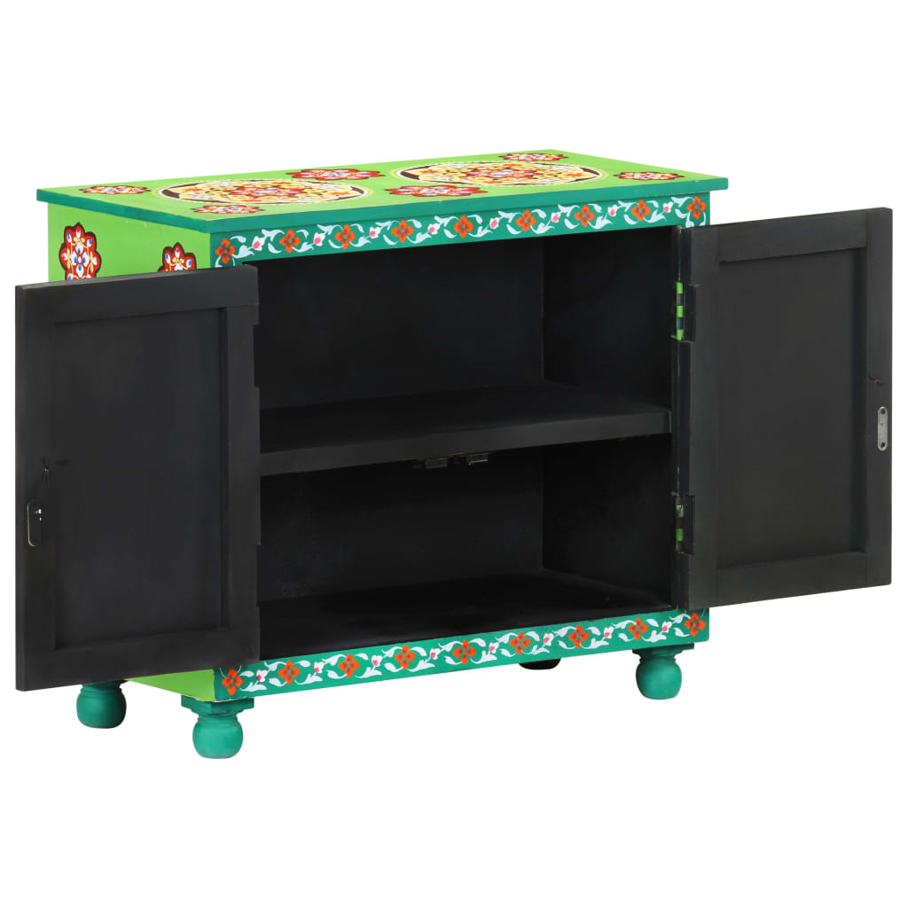 Sideboard Handbemalt Mehrfarbig 70x35x60 cm Mango Massivholz