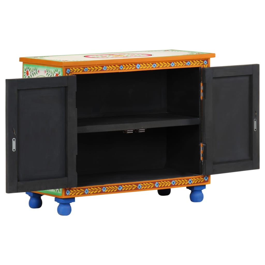 Sideboard Handbemalt 70x35x60 cm Mango Massivholz