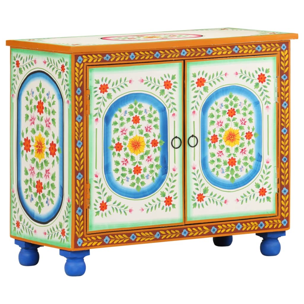 Sideboard Handbemalt 70x35x60 cm Mango Massivholz