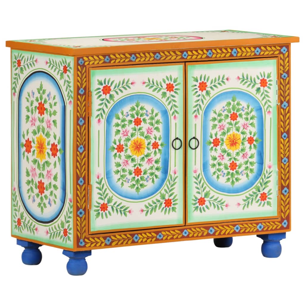 Sideboard Handbemalt 70x35x60 cm Mango Massivholz