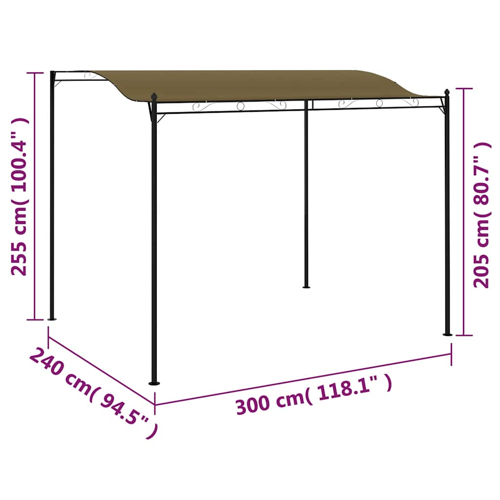 Pavillon 3x2,4 m Taupe 180 g/m²