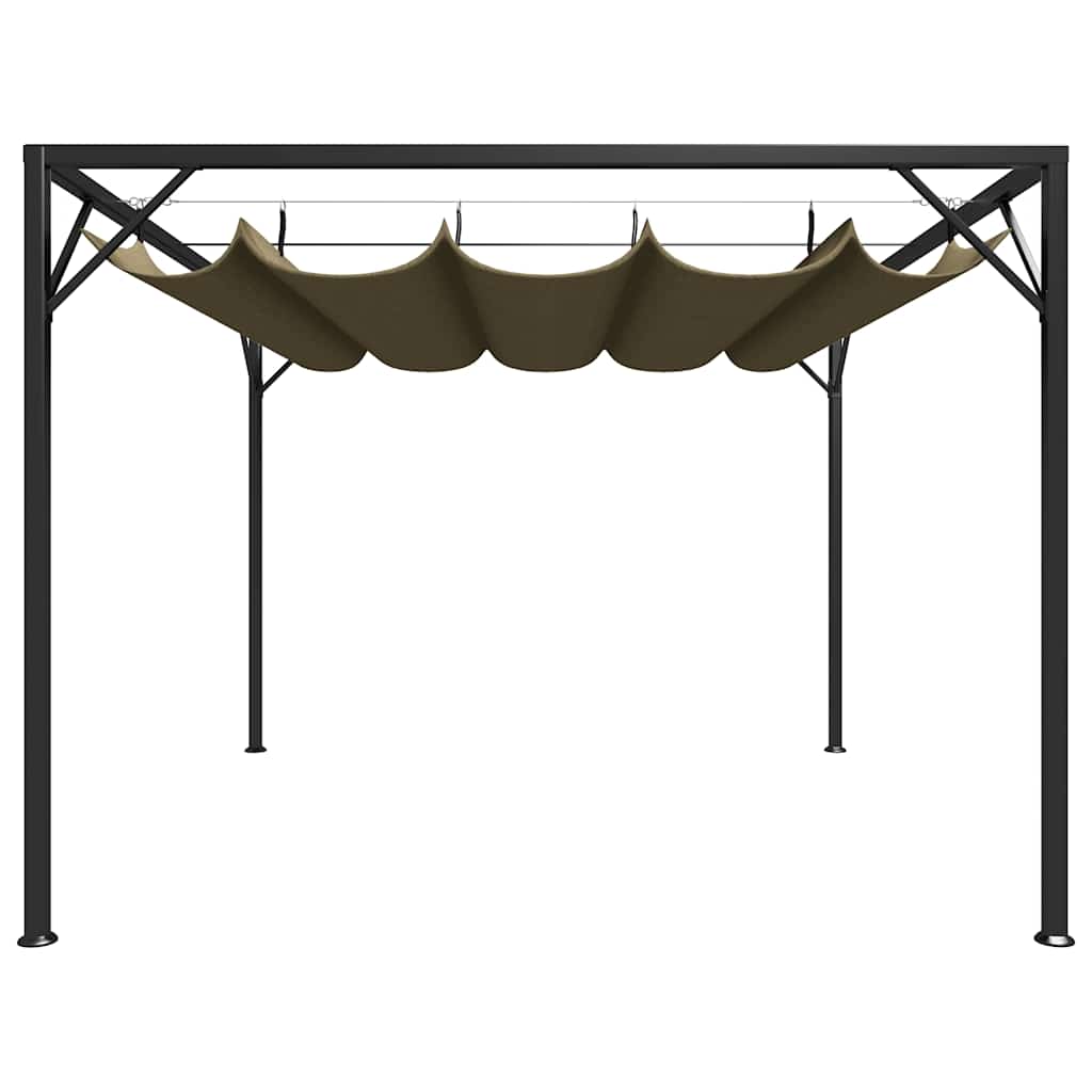 Gartenpavillon mit Ausziehbarem Dach 3x3 m Taupe 180 g/m²