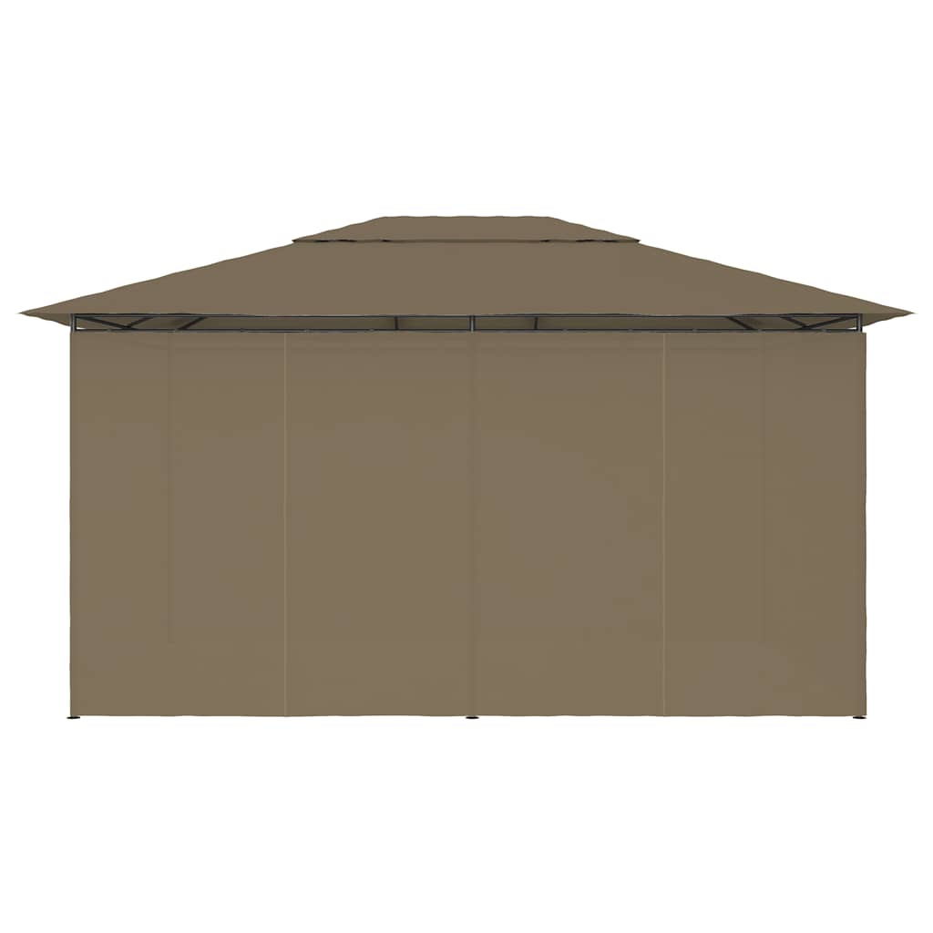 Gartenzelt mit Vorhängen 4x3 m Taupe 180 g/m²