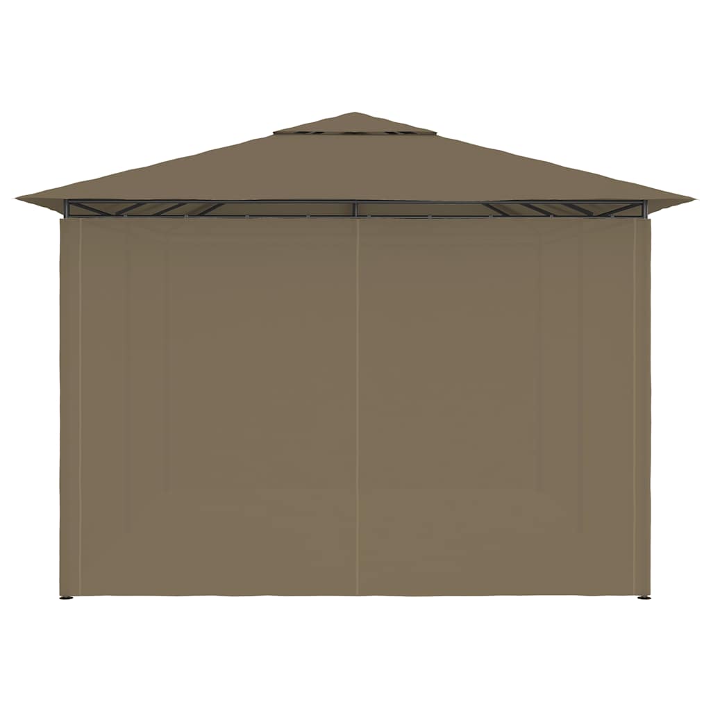 Gartenzelt mit Vorhängen 4x3 m Taupe 180 g/m²