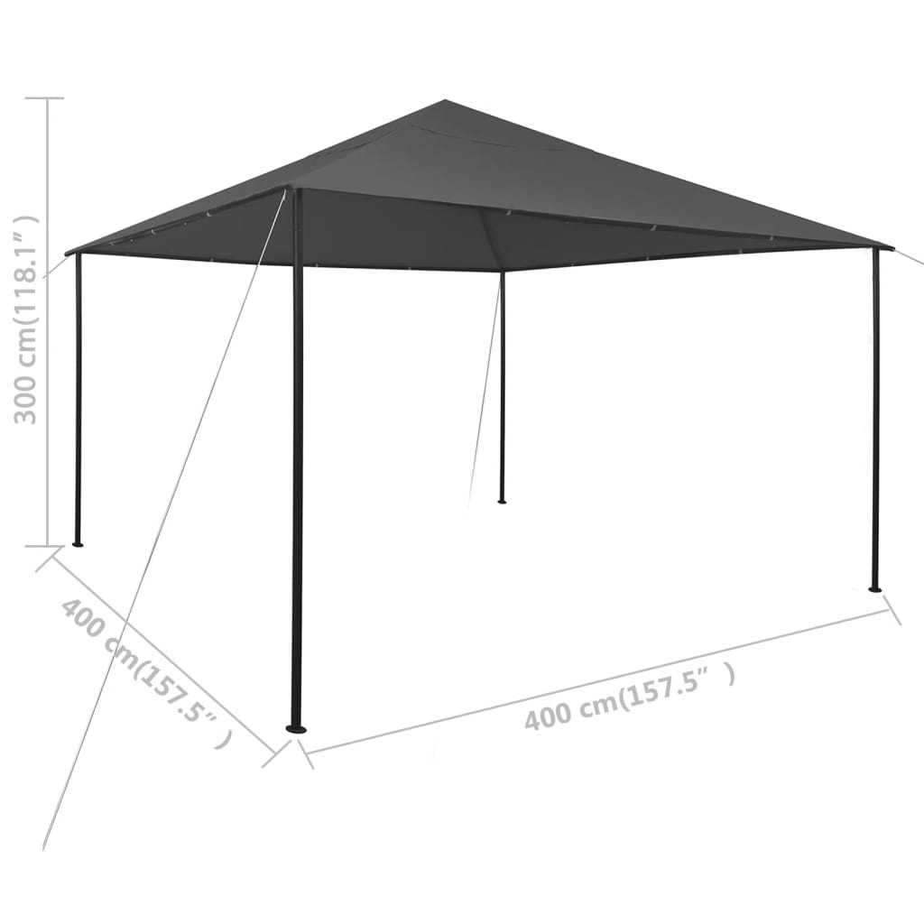 Pavillon 4x4x3 m Anthrazit 180 g/m²