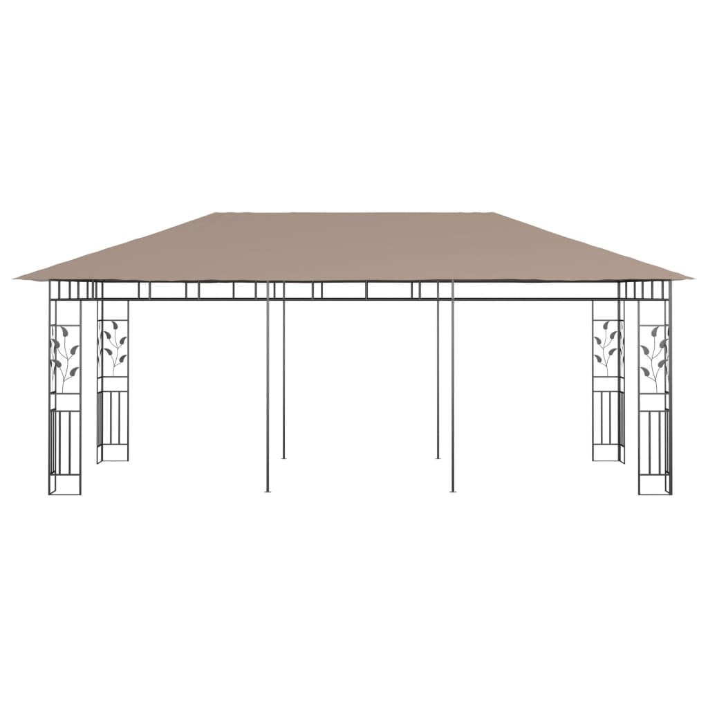 Pavillon mit Moskitonetz 6x3x2,73 m Taupe 180 g/m²