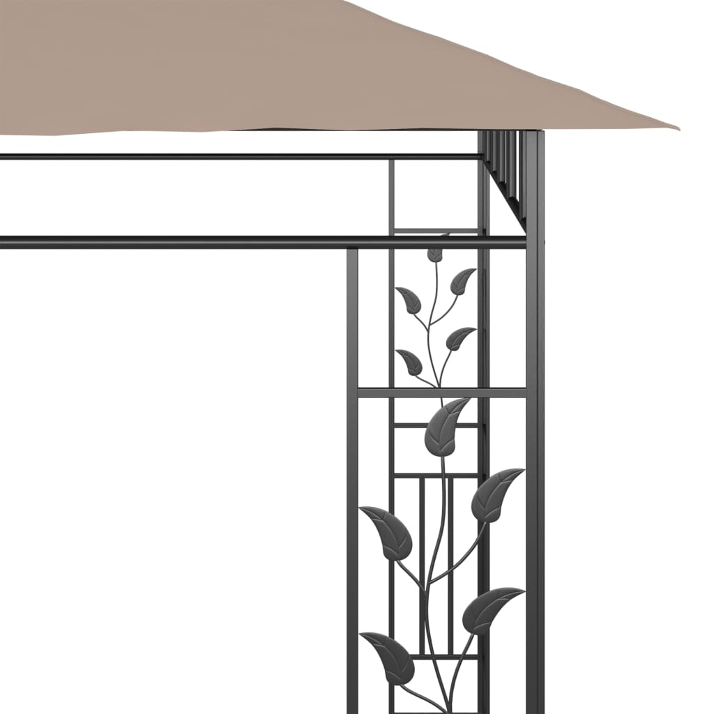 Pavillon mit Moskitonetz 6x3x2,73 m Taupe 180 g/m²