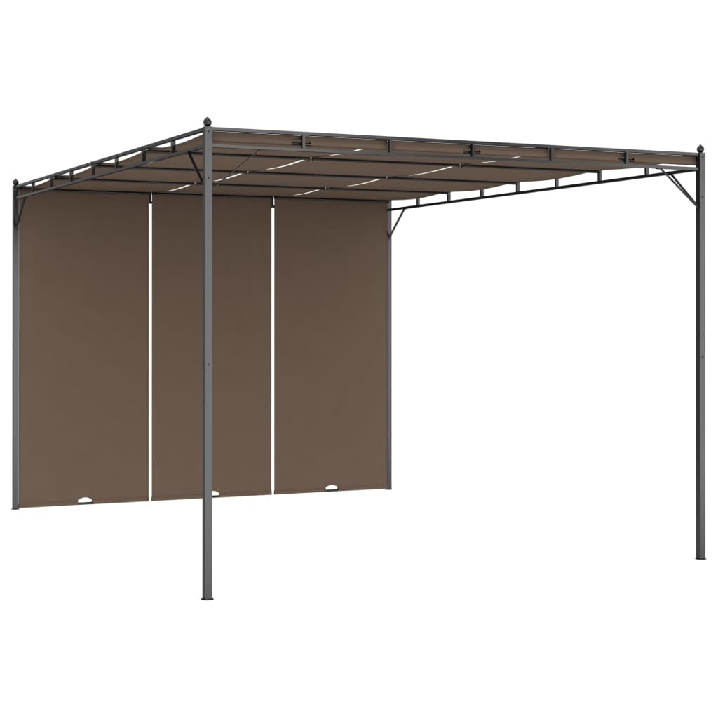 Gartenpavillon mit Seitenvorhang 4x3x2,25 m Taupe