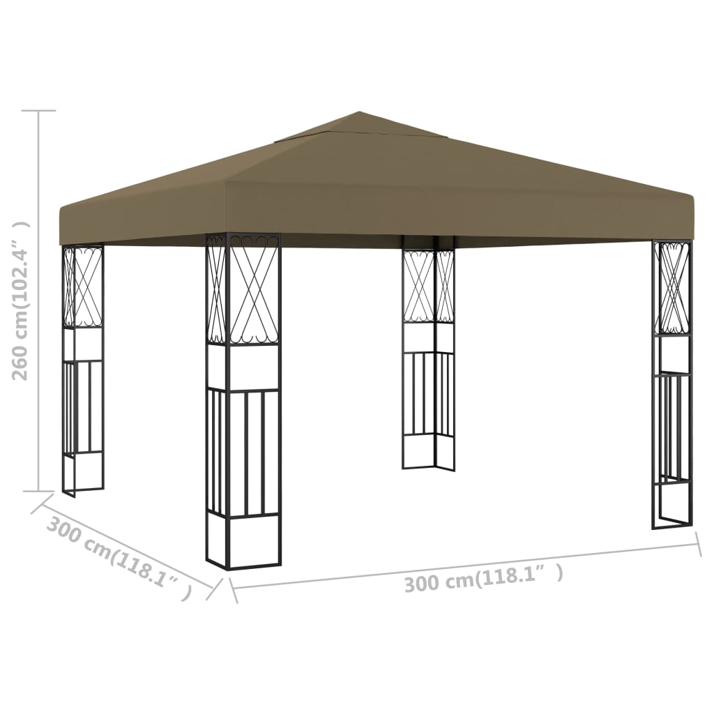 Pavillon 3x3 m Taupe Stoff