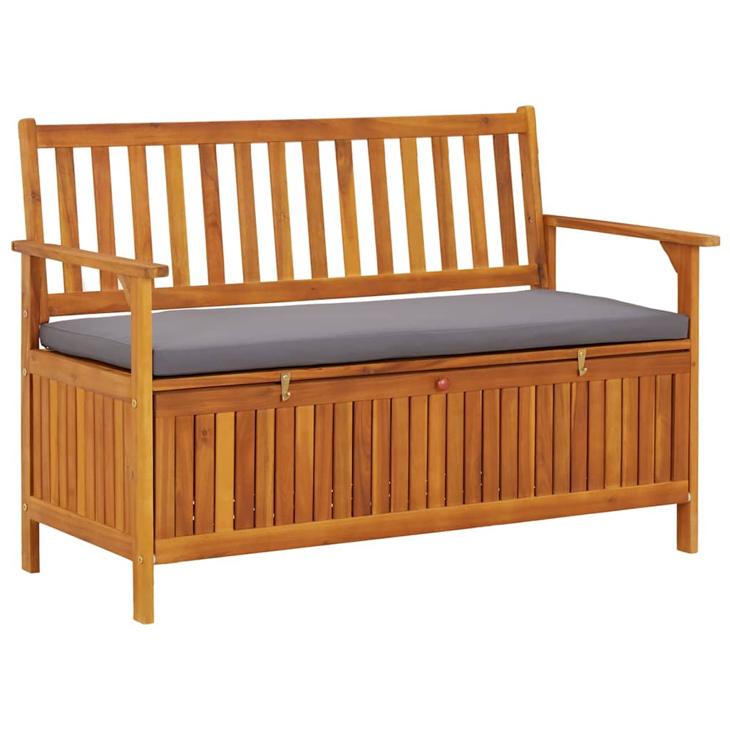 Gartenbank mit Stauraum 120 cm Massivholz Akazie