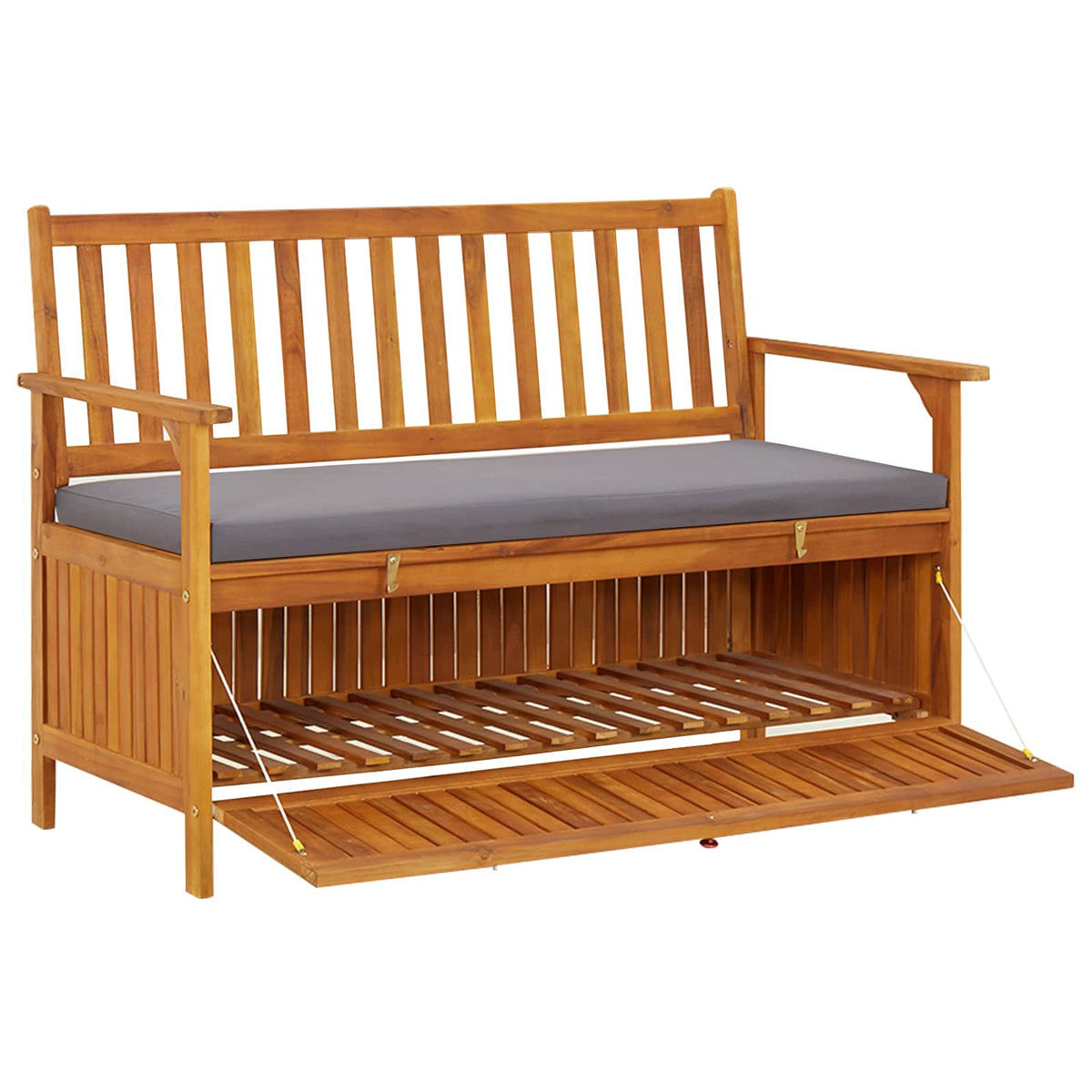 Gartenbank mit Stauraum 120 cm Massivholz Akazie