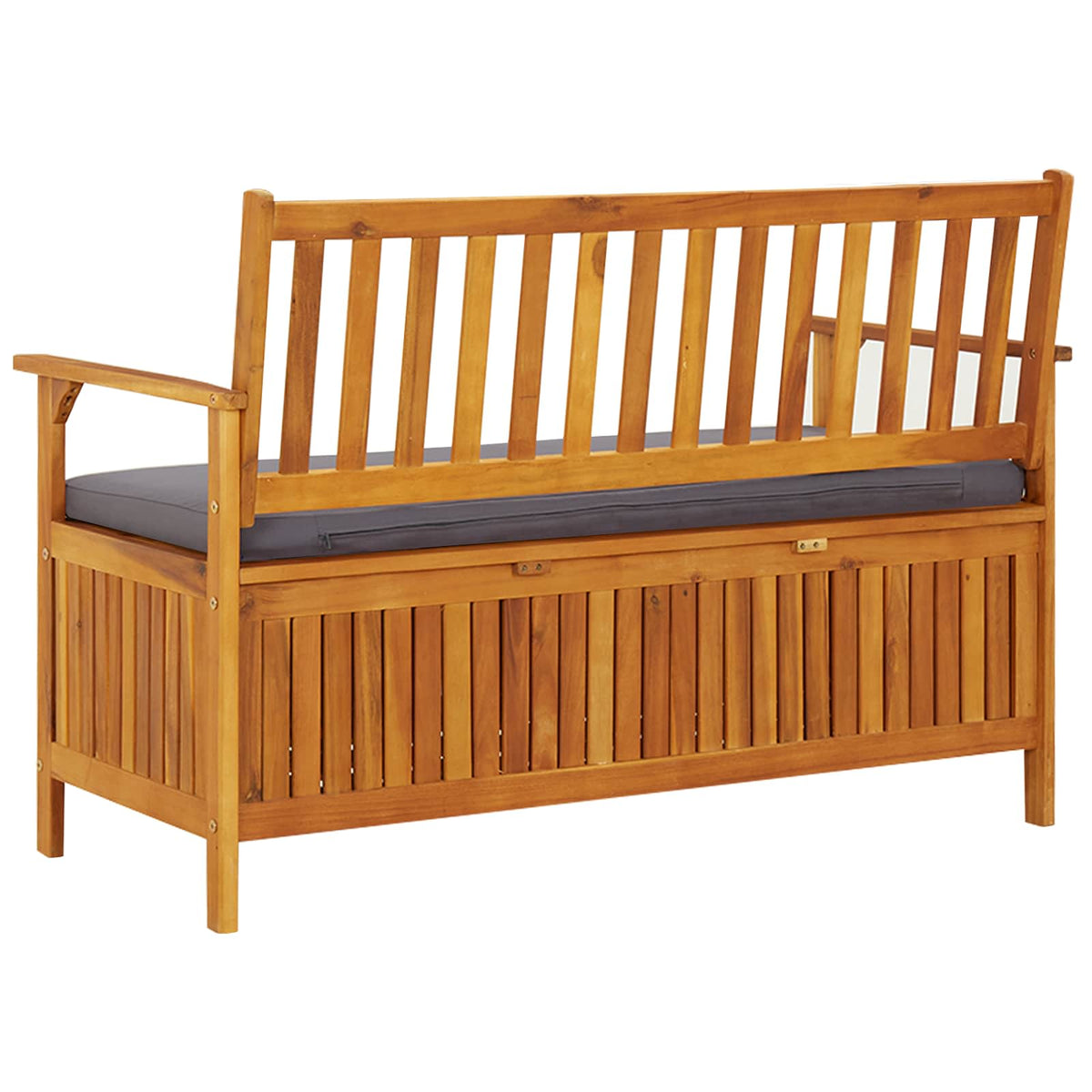 Gartenbank mit Stauraum 120 cm Massivholz Akazie