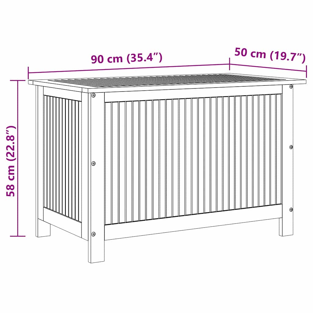 Gartenbox 90x50x58 cm Massivholz Akazie