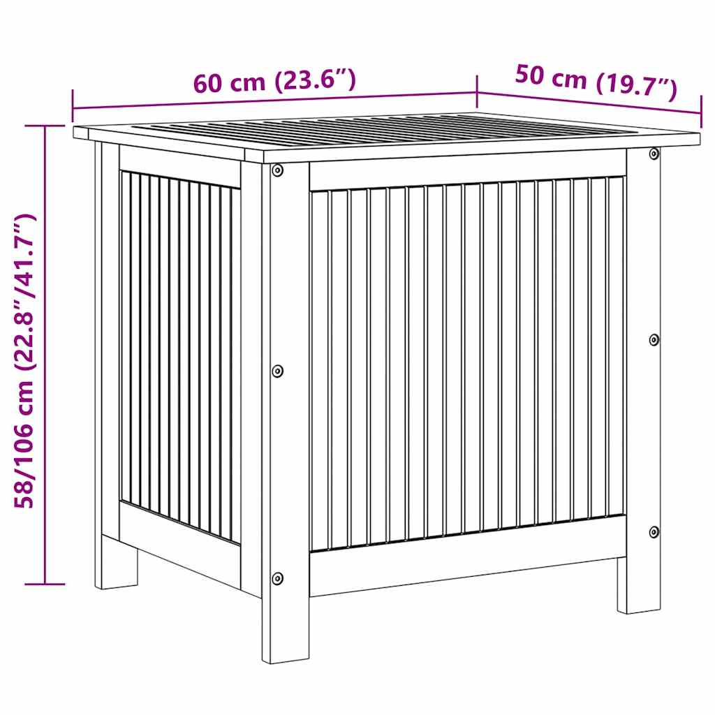 Garten-Aufbewahrungsbox 60x50x58 cm Massivholz Akazie