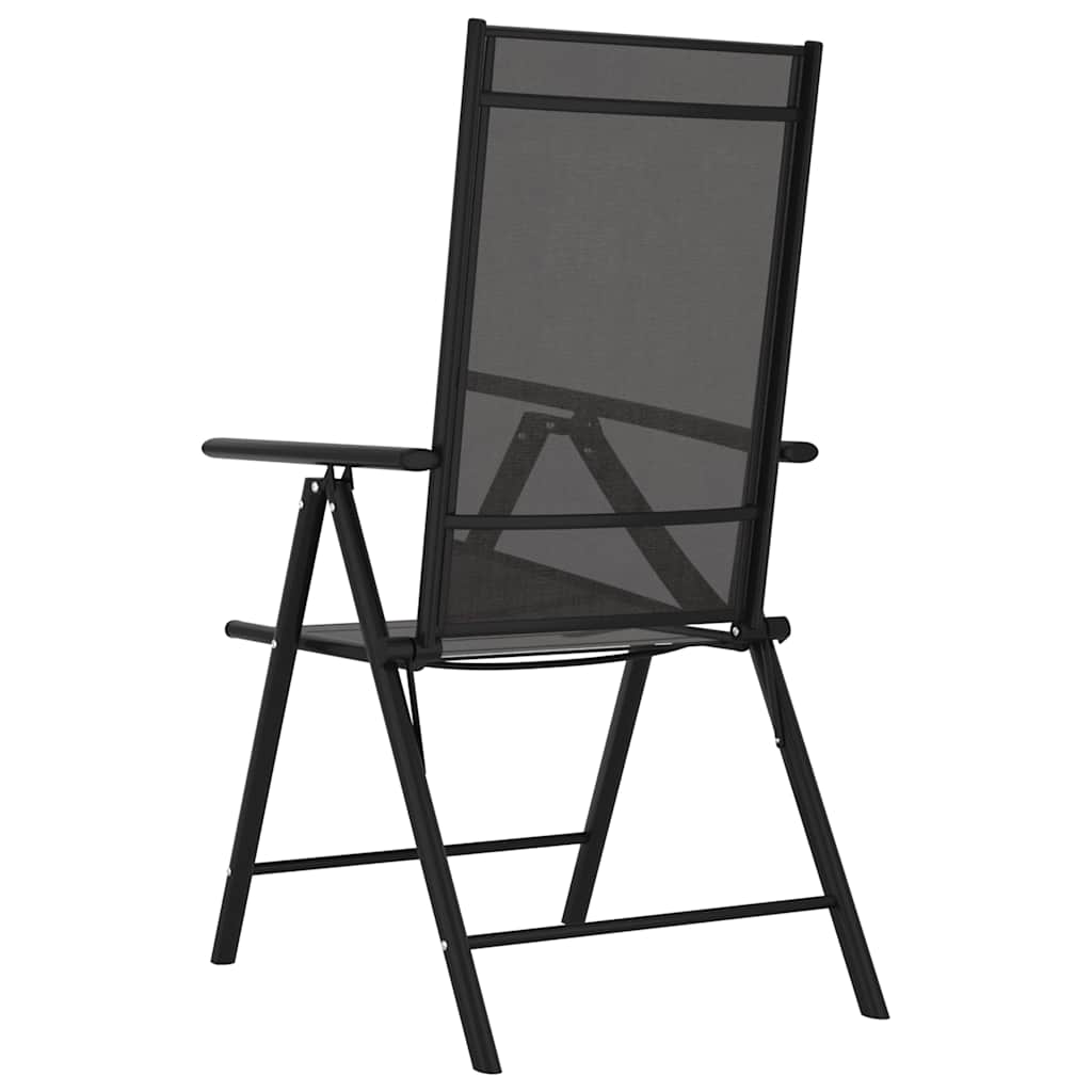 Klappstühle, 6 Stück, Textilene, Schwarz
