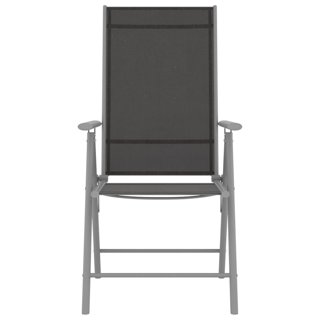 Klappstühle, 2 Stück, Textilene, Schwarz