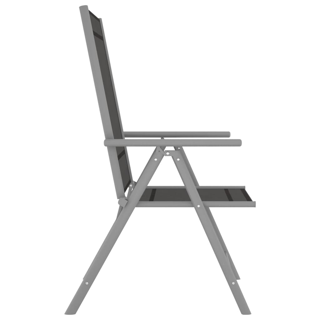 Klappstühle, 2 Stück, Textilene, Schwarz