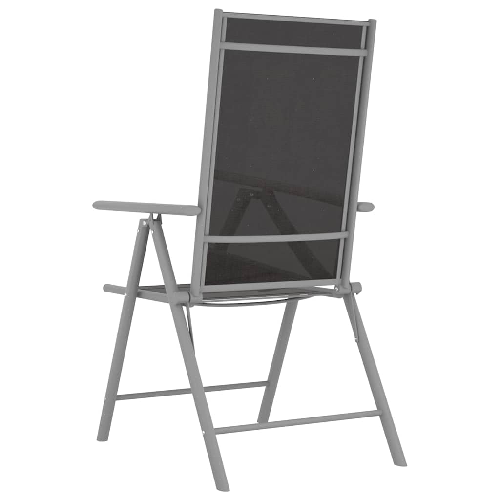 Klappstühle, 2 Stück, Textilene, Schwarz