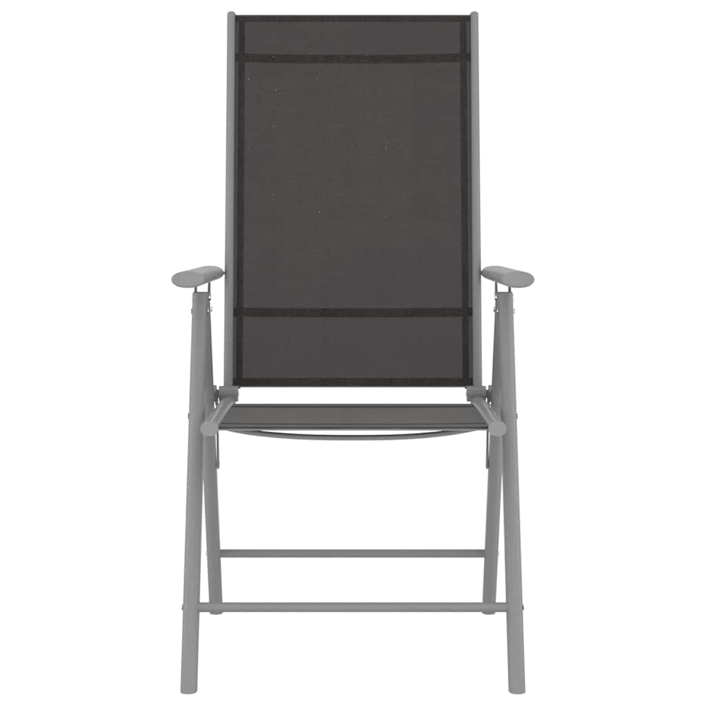 Klappstühle, 4 Stück, Textilene, Schwarz