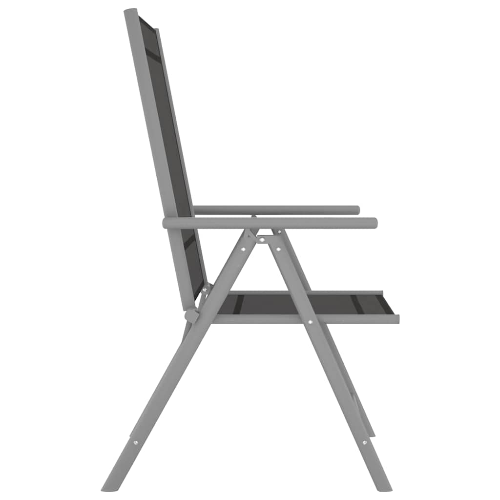 Klappstühle, 4 Stück, Textilene, Schwarz