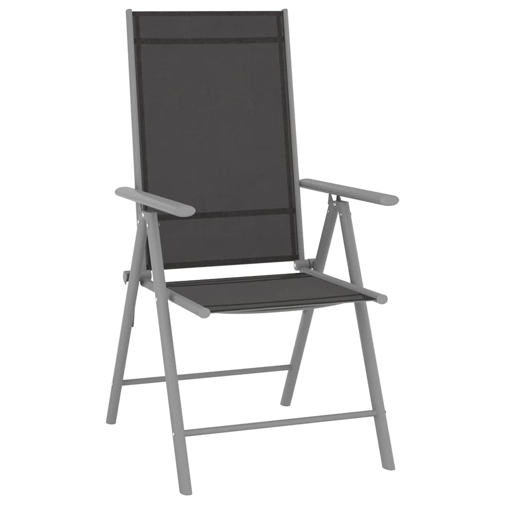 Klappstühle, 6 Stück, Textilene, Schwarz