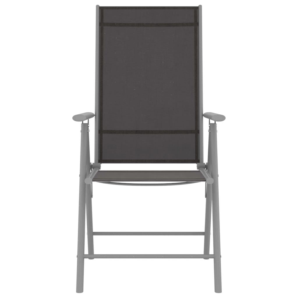 Klappstühle, 6 Stück, Textilene, Schwarz