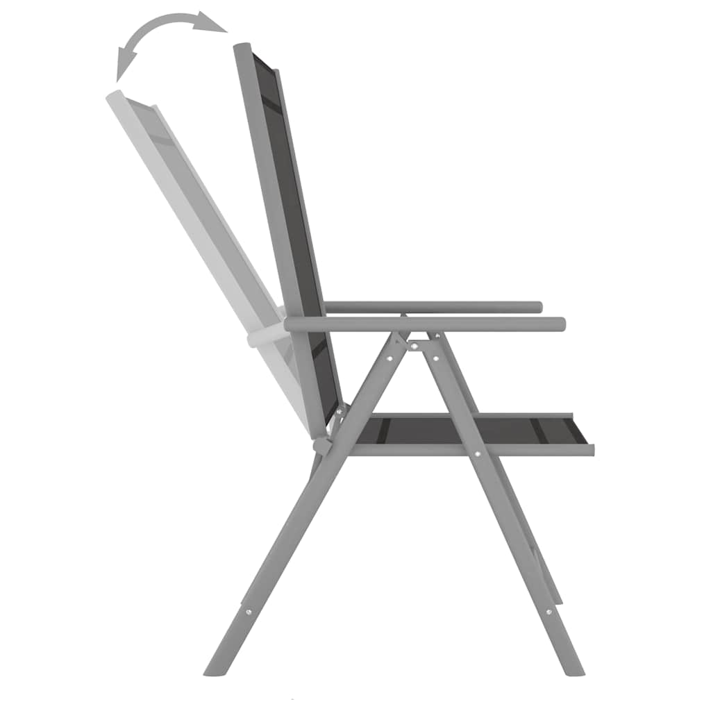 Klappstühle, 6 Stück, Textilene, Schwarz