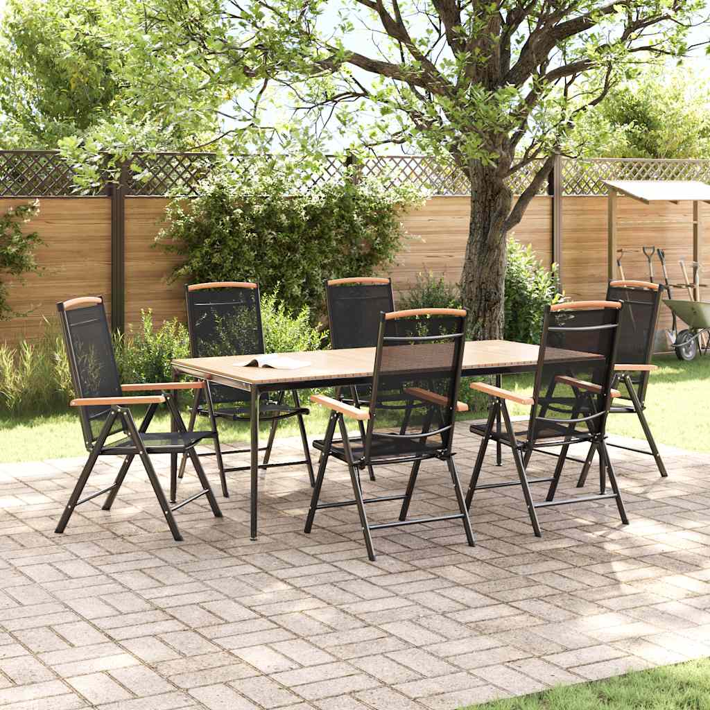 Gartenstühle Klappbar 6 Stk. Textilene Schwarz