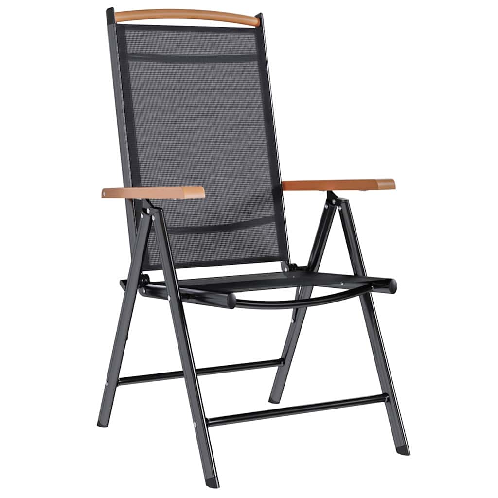 Klappstühle, 6 Stück, Textilene, Schwarz