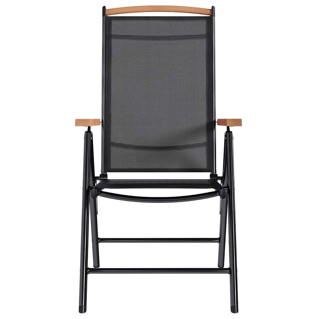 Klappstühle, 6 Stück, Textilene, Schwarz