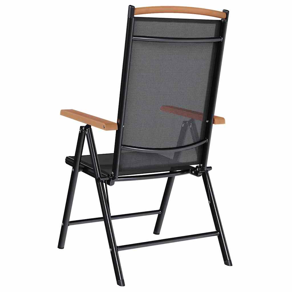 Klappstühle, 6 Stück, Textilene, Schwarz