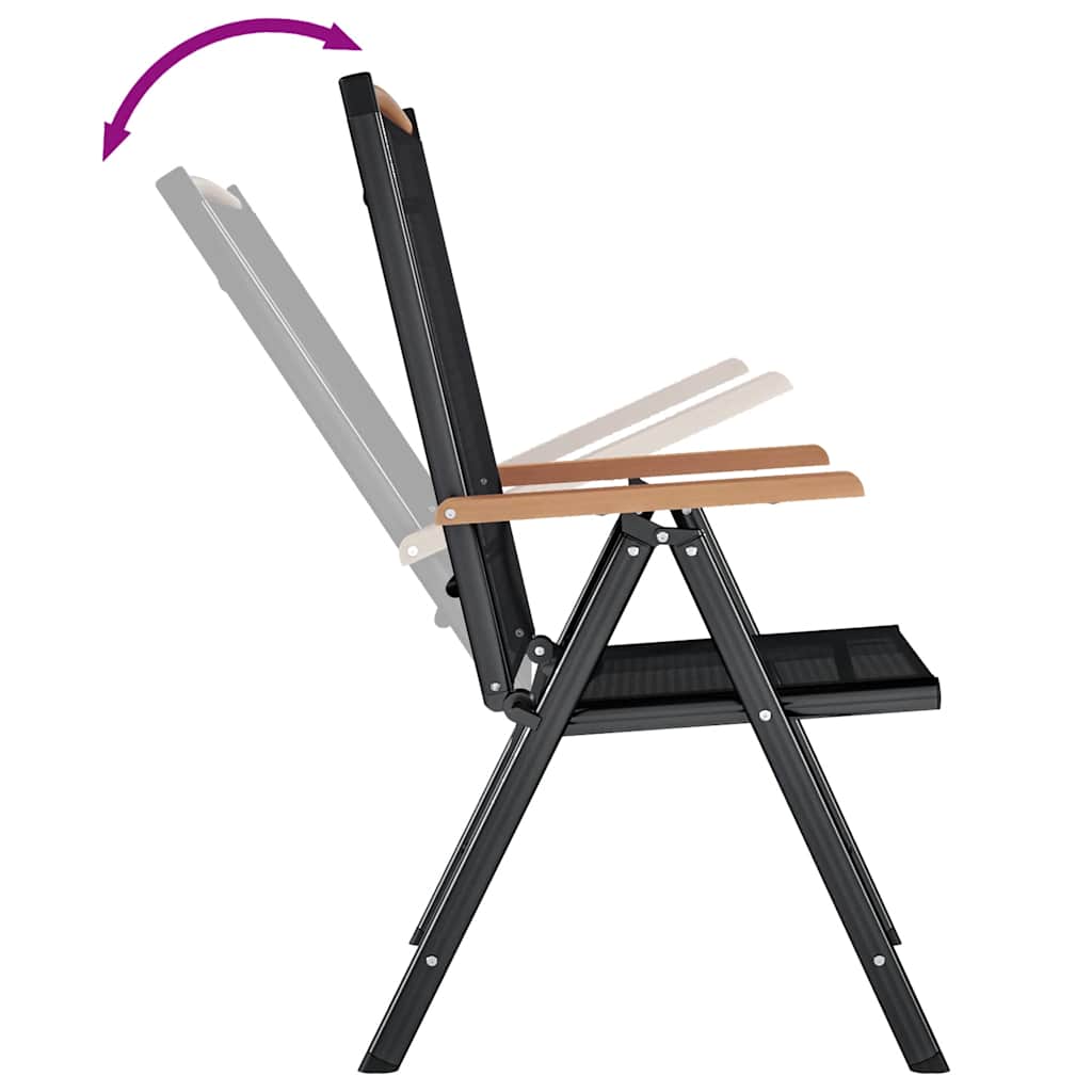 Klappstühle, 6 Stück, Textilene, Schwarz