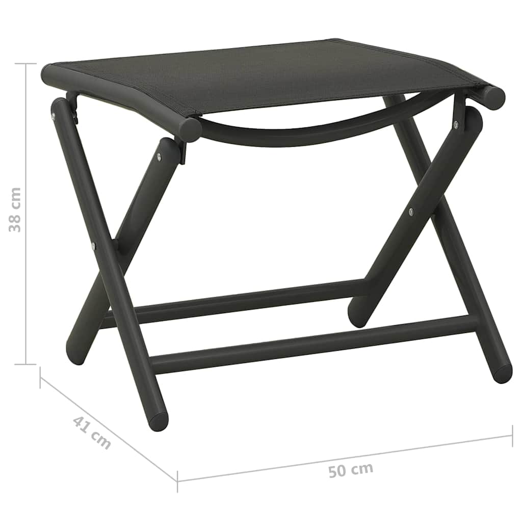 3-tlg. Garten-Lounge-Set Textilene und Aluminium Schwarz