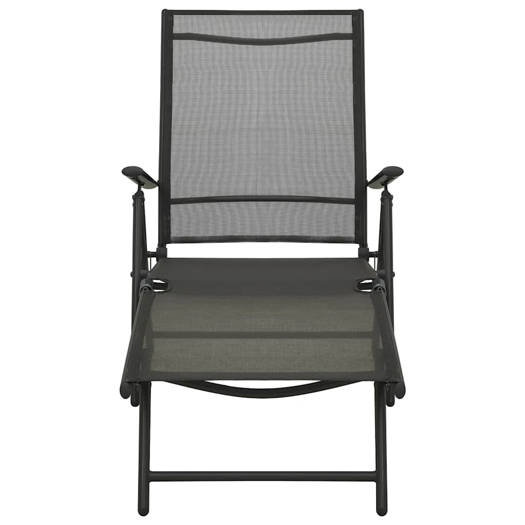3-tlg. Garten-Lounge-Set Textilene und Aluminium Schwarz